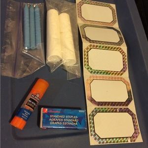 School/Office/Craft Supplies Glow-in-the-dark Chalk Labels Crayons Glue Staples